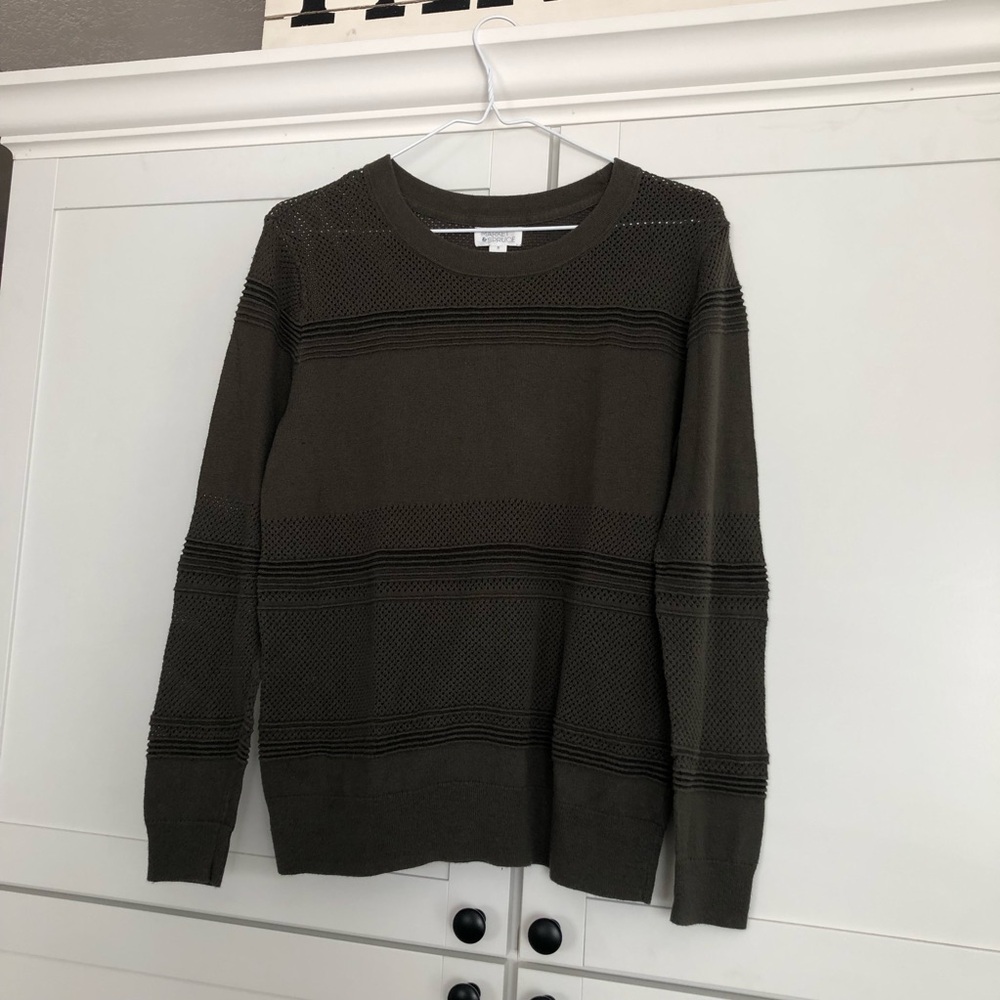 Market & Spruce ~ Women’s Dark Green Crewneck Sweater